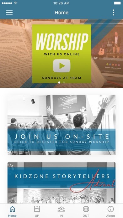 Emulate iPhone app Okotoks Alliance Church using MyAndroid