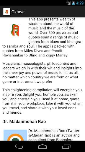 Run android online APK Oktav Music Quotes & Proverbs from MyAndroid or emulate Oktav Music Quotes & Proverbs using MyAndroid