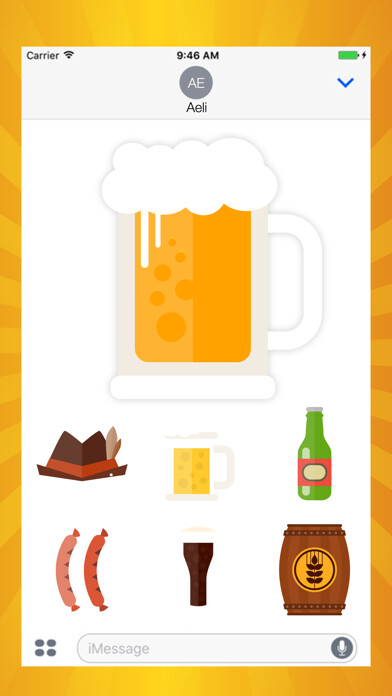 Emulate iPhone app Oktoberfest Festival Stickers using MyAndroid