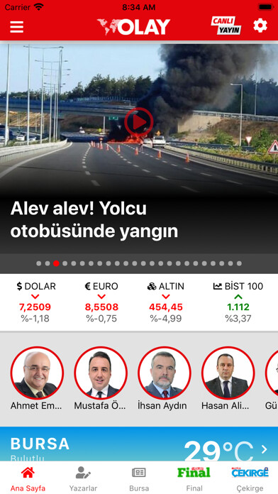 Emulate iPhone app Olay Haber using MyAndroid