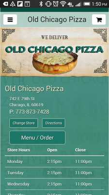 Emulate Android APK Old Chicago Pizza