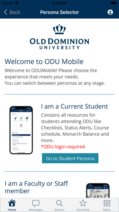 Emulate iPhone app Old Dominion University Mobile using MyAndroid Emulate iPhone app Old Dominion University Mobile using MyAndroid