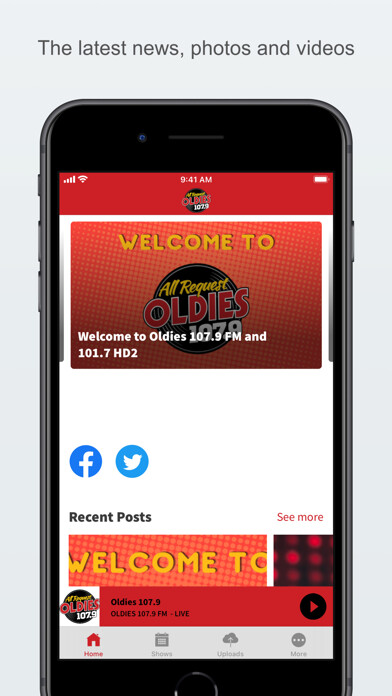 Emulate iPhone app Oldies 107.9 using MyAndroid