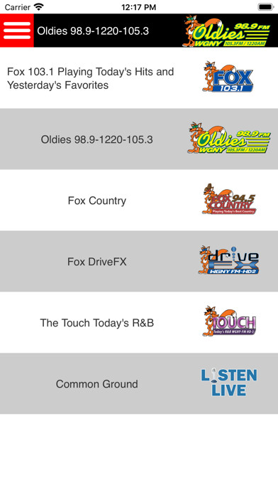 Emulate iPhone app Oldies 989 WGNYFM using MyAndroid