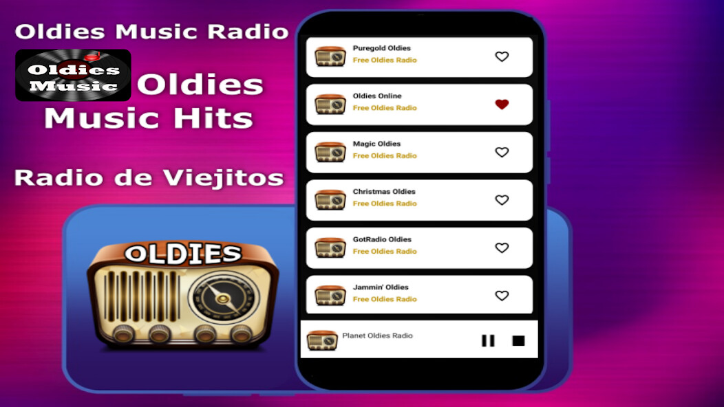 Run android online APK Oldies Radio 60s 70s 80s 90s from MyAndroid or emulate Oldies Radio 60s 70s 80s 90s using MyAndroid