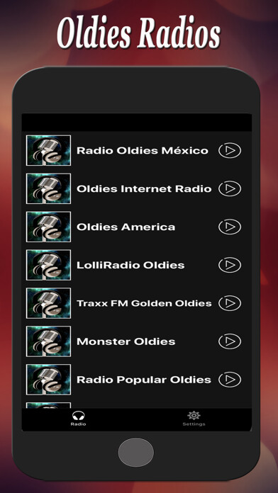 Emulate iPhone app Oldies Radios using MyAndroid