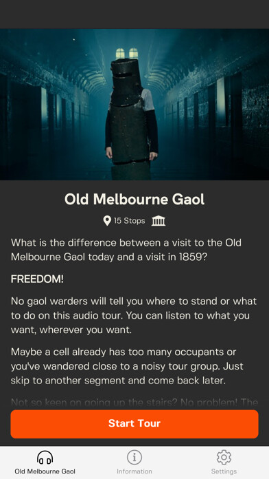 Emulate iPhone app Old Melbourne Gaol using MyAndroid