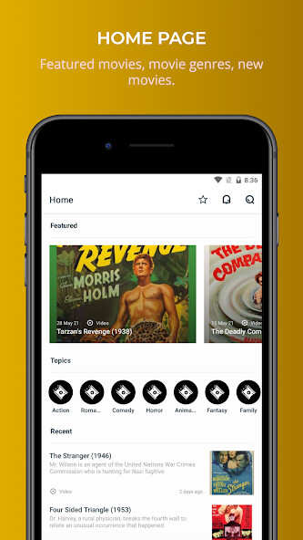 Run android online APK Old Movies from MyAndroid or emulate Old Movies using MyAndroid