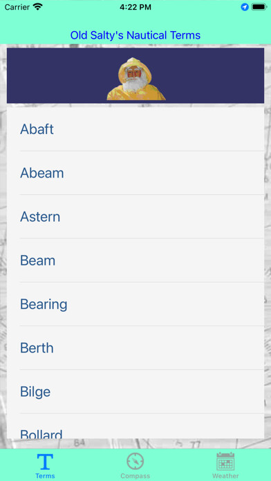 Emulate iPhone app Old Salty Nautical Terms using MyAndroid