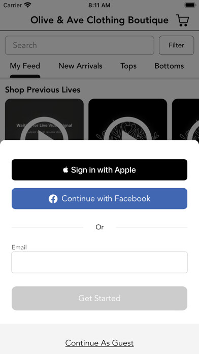 Emulate iPhone app Olive & Ave Clothing Boutique using MyAndroid Emulate iPhone app Olive & Ave Clothing Boutique using MyAndroid