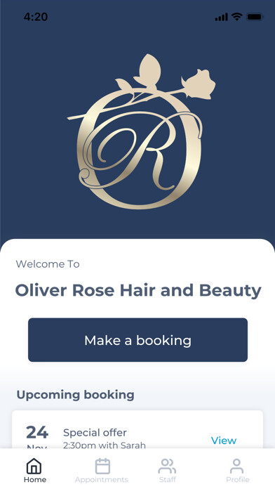 Emulate iPhone app Oliver Rose Hair and Beauty using MyAndroid Emulate iPhone app Oliver Rose Hair and Beauty using MyAndroid