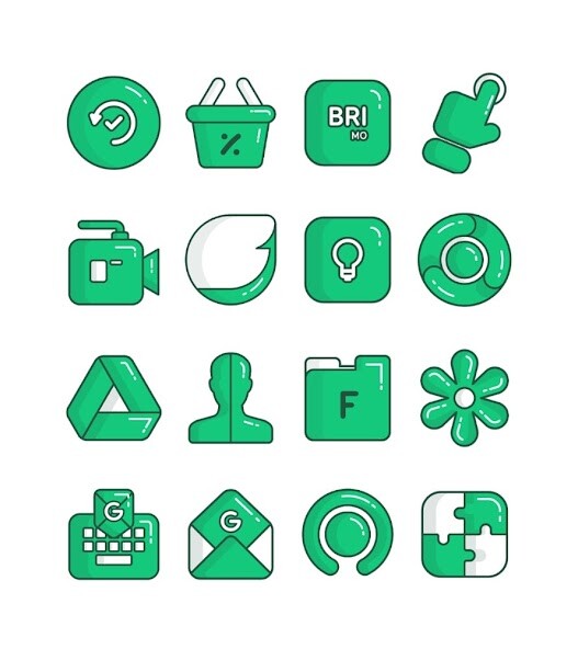 Run android online APK Olympia Green - icon pack from MyAndroid or emulate Olympia Green - icon pack using MyAndroid