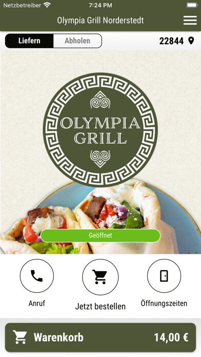 Emulate iPhone app Olympia Grill Norderstedt using MyAndroid Emulate iPhone app Olympia Grill Norderstedt using MyAndroid