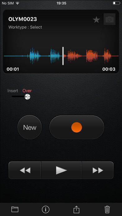 Emulate iPhone app OLYMPUS Dictation for iPhone using MyAndroid