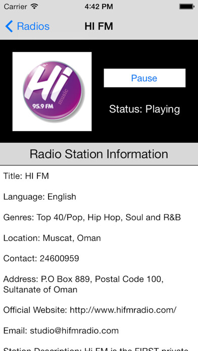Emulate iPhone app Oman Radio Live Player (Muscat / Arabic / عمان راديو / العربية) using MyAndroid
