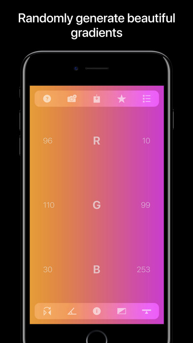 Emulate iPhone app Ombre: gradient generator using MyAndroid