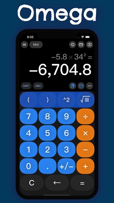 Emulate iPhone app Omega Calculator using MyAndroid