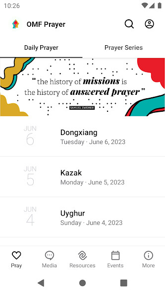 Emulate iPhone app OMF Prayer using MyAndroid Emulate iPhone app OMF Prayer using MyAndroid