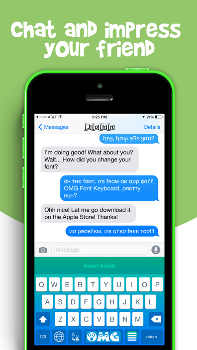 Emulate iPhone app OMG Font Keyboard using MyAndroid