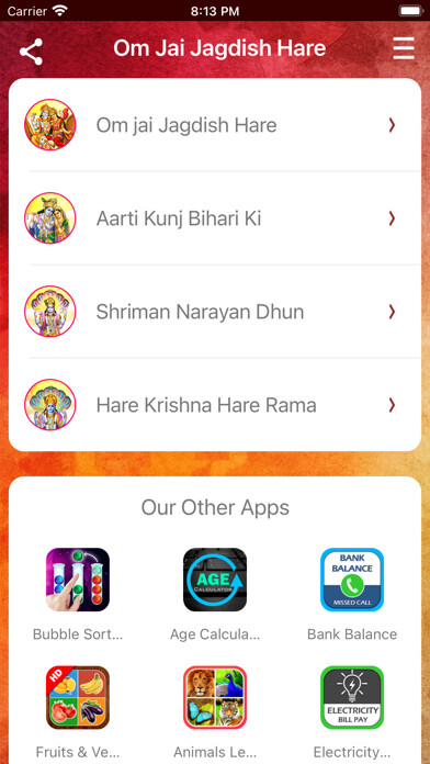 Emulate iPhone app Om Jai Jagdish Hare Aarti using MyAndroid Emulate iPhone app Om Jai Jagdish Hare Aarti using MyAndroid