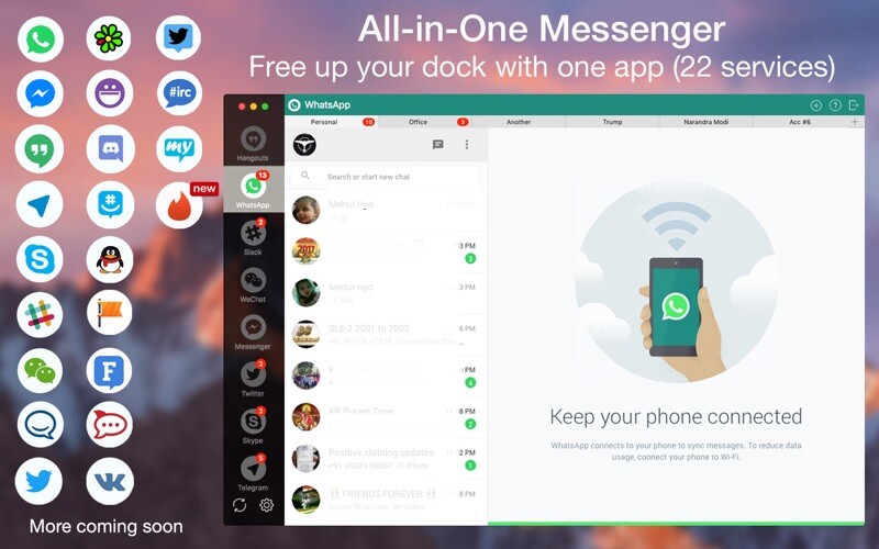 Emulate iPhone app One Chat All-in-One Messenger using MyAndroid