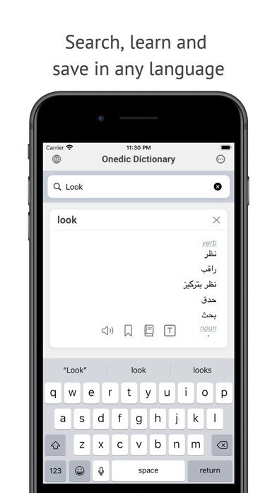 Emulate iPhone app Onedic Dictionary Multilingual using MyAndroid
