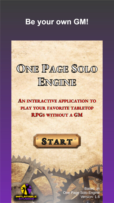 Emulate iPhone app One Page Solo Engine using MyAndroid