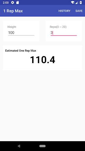 Emulate Android APK One RM Calculator - 1 Rep Max Lift Log Emulate Android APK One RM Calculator - 1 Rep Max Lift Log