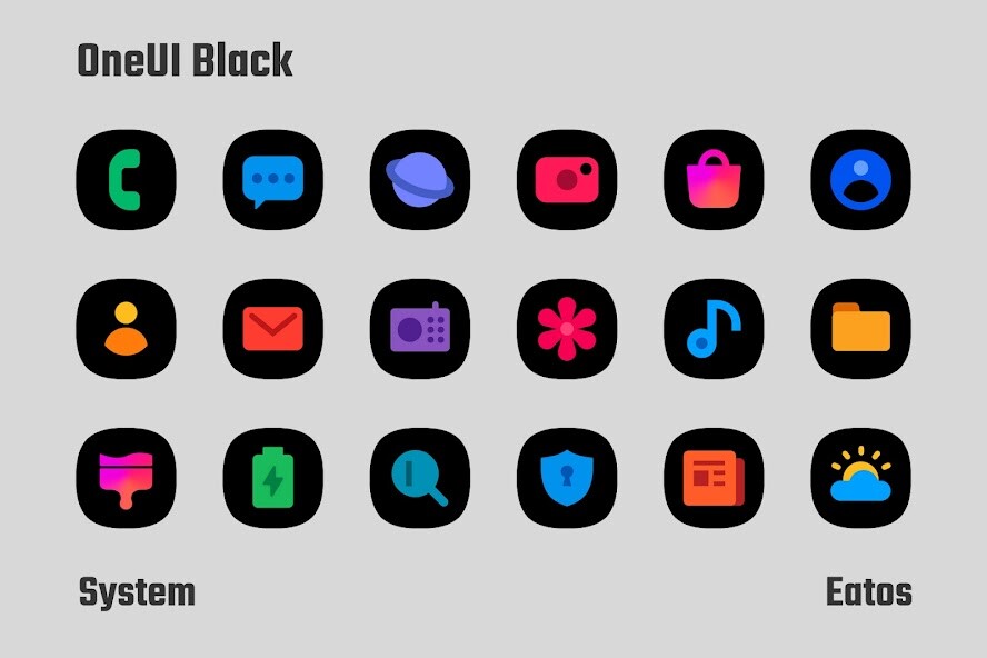 Run android online APK OneUI Black - Icon Pack from MyAndroid or emulate OneUI Black - Icon Pack using MyAndroid