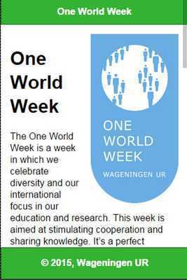 Emulate Android APK One World Week Wageningen
