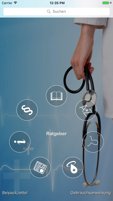 Emulate iPhone app Onkologieberatung using MyAndroid