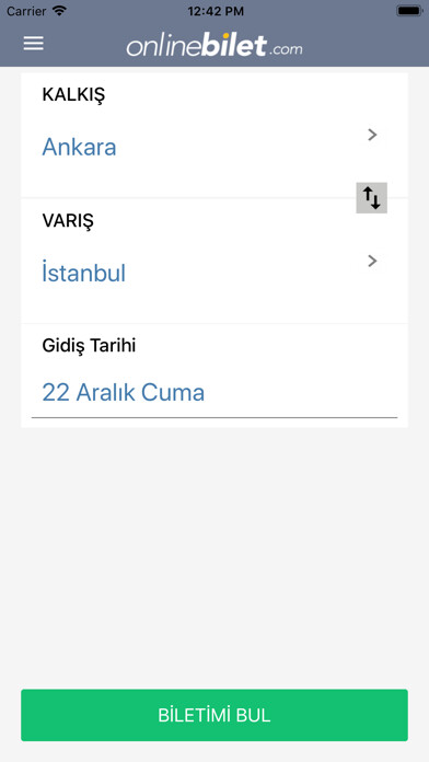 Emulate iPhone app Onlinebilet - Otobüs Bileti using MyAndroid Emulate iPhone app Onlinebilet - Otobüs Bileti using MyAndroid