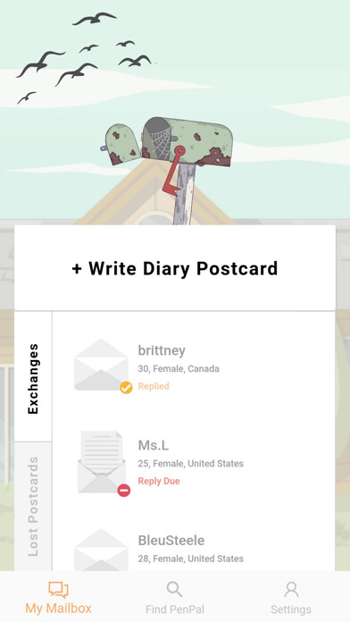 Emulate iPhone app Online PenPals : GoLetters using MyAndroid Emulate iPhone app Online PenPals : GoLetters using MyAndroid