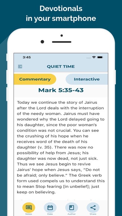 Emulate iPhone app Online Quiet Time using MyAndroid