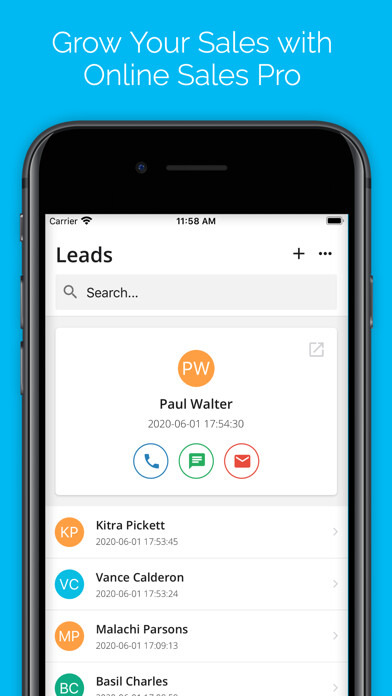 Emulate iPhone app Online Sales Pro using MyAndroid