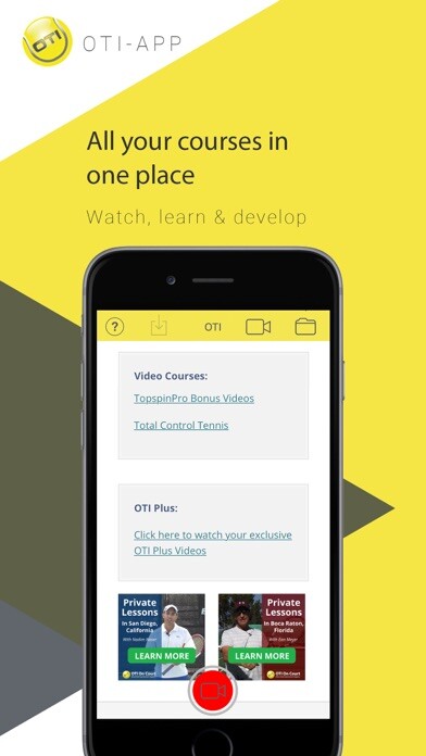 Emulate iPhone app Online Tennis Instruction using MyAndroid