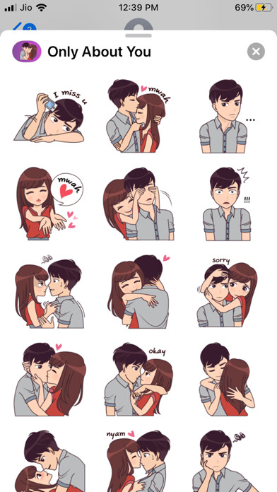 Emulate iPhone app Only About You Stickers using MyAndroid