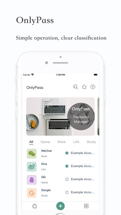 Emulate iPhone app OnlyPass - Password Manager using MyAndroid