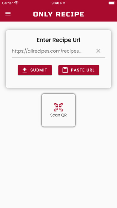 Emulate iPhone app Only Recipe using MyAndroid