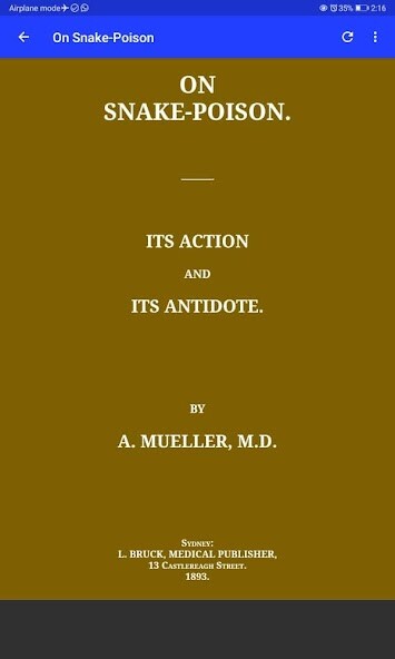 Run android online APK On Snake-Poison: Its Action and Its Antidote from MyAndroid or emulate On Snake-Poison: Its Action and Its Antidote using MyAndroid