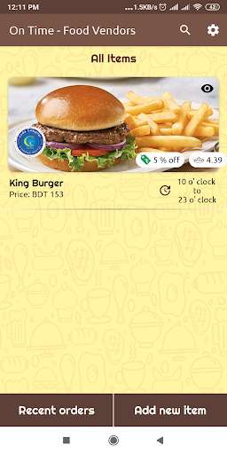 Run android online APK On Time - Food Vendors from MyAndroid or emulate On Time - Food Vendors using MyAndroid