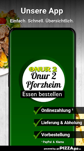 Run android online APK Onur 2 Pizza - Kebap Haus Pforzheim from MyAndroid or emulate Onur 2 Pizza - Kebap Haus Pforzheim using MyAndroid