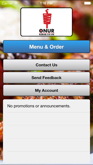 Emulate iPhone app Onur Kebab using MyAndroid