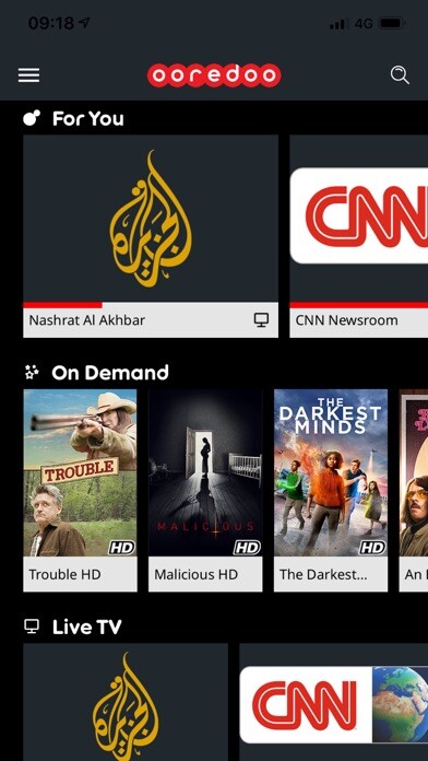 Emulate iPhone app Ooredoo TV using MyAndroid
