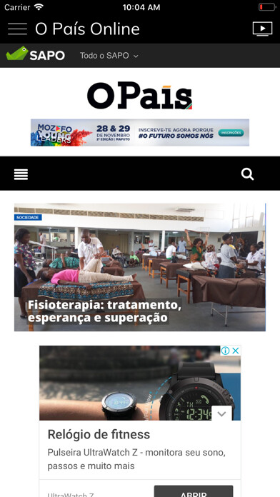 Emulate iPhone app O País using MyAndroid