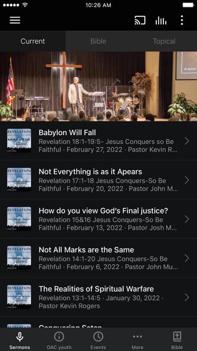 Emulate iPhone app Open Arms Church App using MyAndroid