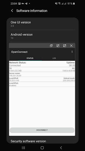 Run android online APK OpenConnect from MyAndroid or emulate OpenConnect using MyAndroid