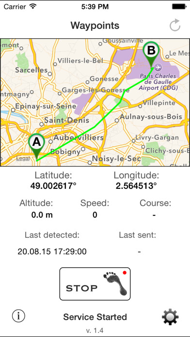 Emulate iPhone app OpenGTS™ Tracker Lite using MyAndroid