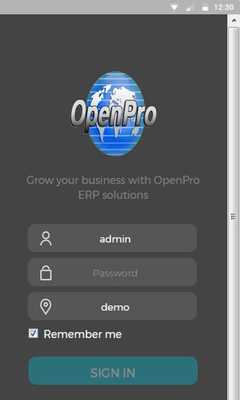 Emulate Android APK OpenPro ERP