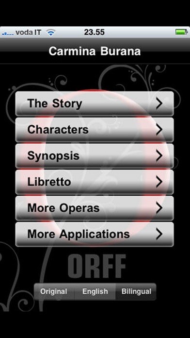 Emulate iPhone app Opera: Carmina Burana using MyAndroid
